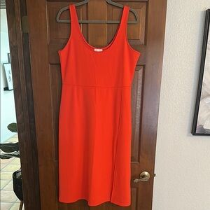 Leith Red Sleeveless Midi Dress with side slit